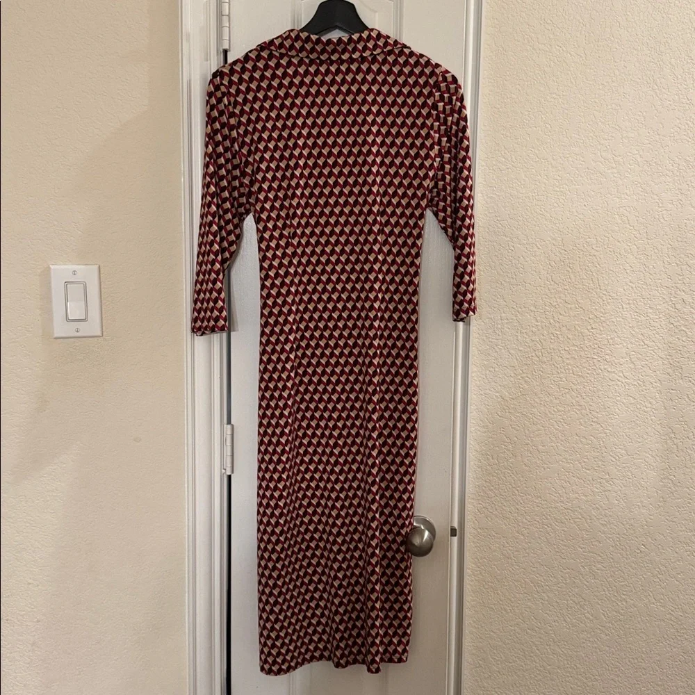 Emma & Michelle Wrap Dress Red/Black Sz S - Picture 3 of 4